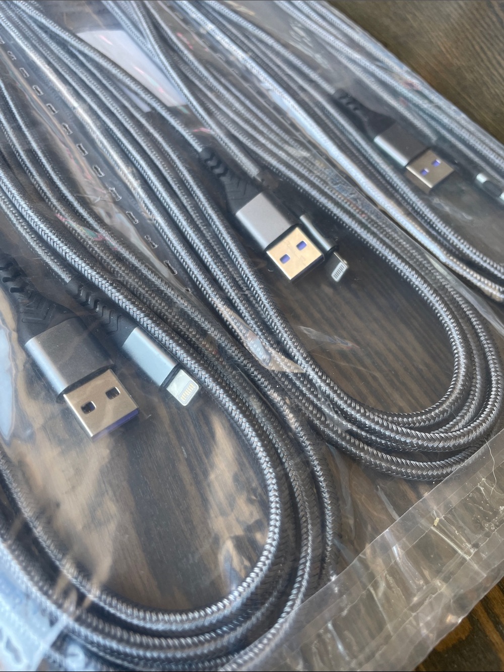 Lightning to USB Charging Cable 3-pack. Universal Braided – Gray